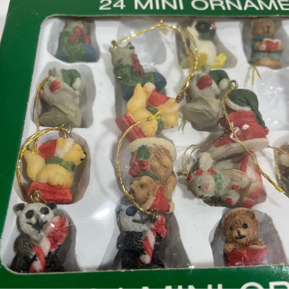 Vtg Target 24 Mini Resin Ornaments Little Animals Critters Panda Rabbit Penguins